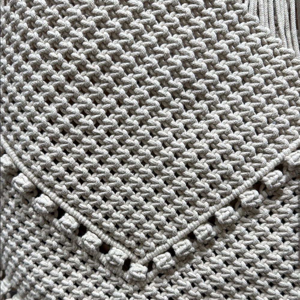 Magid Natural Cotton Macrame Fringe Shoulder Bag - Picture 7 of 10